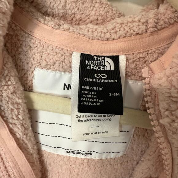 The North Face Girls Baby Fleece Jacket Hoodie Sherpa Pink 3-6 Month - Picture 4 of 5
